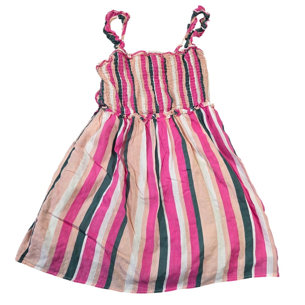 Hayden Girls Pink Striped Smocked Ruffle Strap Sundress XL Summer Casual